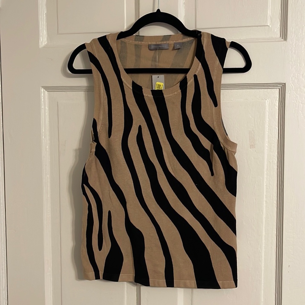 Investments Black & Tan Sweater Shell, NWT